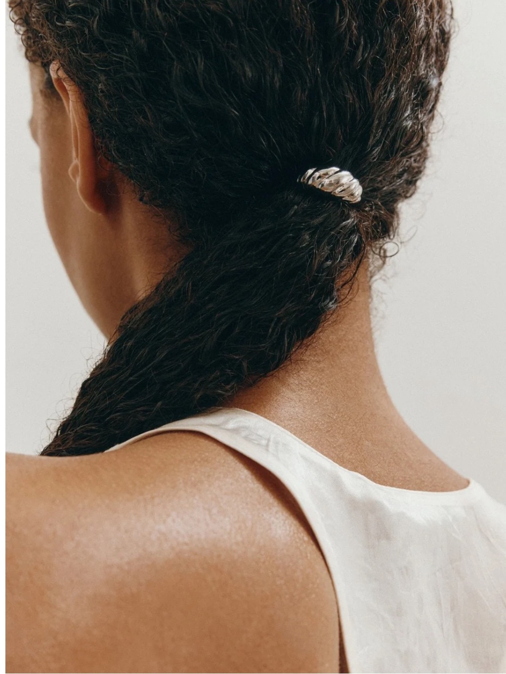 NWT Kov Essentials Pleated Hair Cuff in Silver